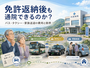 茂原・長生・夷隅地域で免許返納後も通院できるのか~バス・タクシー・家族送迎の費用と限界