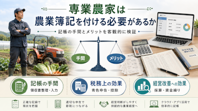 専業農家は農業簿記を付ける必要があるのか~記帳労務と経営上のメリットを冷静に検証する