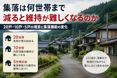 集落は何世帯まで減ると維持が難しくなるのか