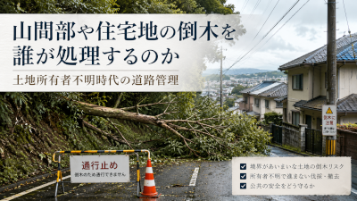 山間部や住宅地の倒木を誰が処理するのか~土地所有者不明時代の道路管理