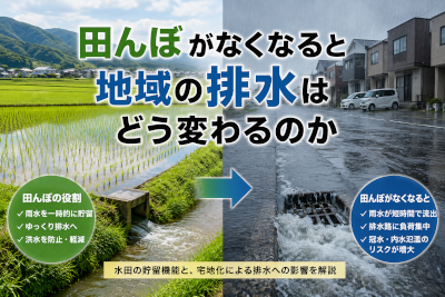 田んぼがなくなると地域の排水はどう変わるのか