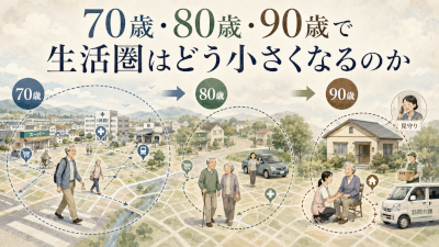 70歳80歳90歳で生活圏はどのように小さくなるのか~「行ける場所」が変わっていく高齢社会の地図
