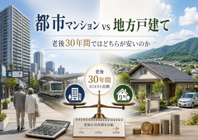 都市マンションと地方戸建て~老後30年間ではどちらが安いのか
