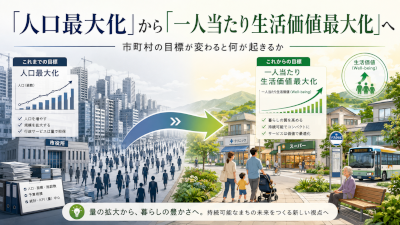 市町村の目標を人口最大化から住民一人当たり生活価値最大化に変えたら何が起きるか