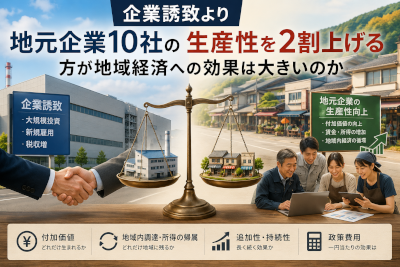 企業誘致より地元企業10社の生産性を2割上げる方が地域経済への効果は大きいのか