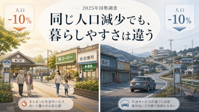2025年国勢調査で人口が同じだけ減った町でも、暮らしやすさに差が出るのはなぜか