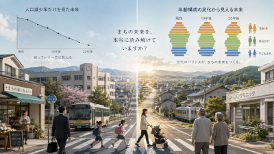 人口減少率より年齢構成の変化を見た方が町の将来は分かるのか