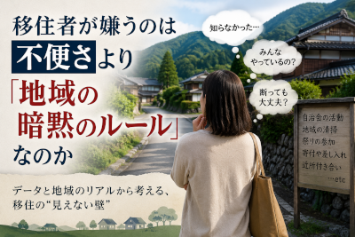 移住者が嫌うのは不便さより地域の暗黙のルールなのか