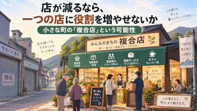 店が減るなら、一つの店に役割を増やせないか~小さな町の複合店という可能性