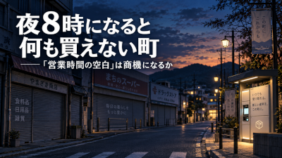 夜8時になると何も買えない町~営業時間の空白は商機になるか