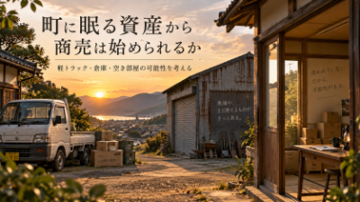 使われていない軽トラック、倉庫、空き部屋~町に眠る資産から商売を始められるか