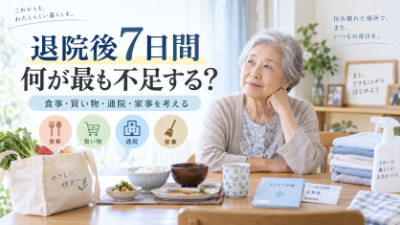 高齢者が退院した直後の7日間に食事、買い物、通院、家事のどれが最も不足するのか