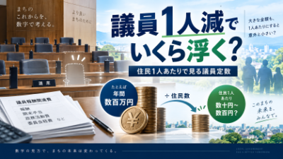 県議、市町村議を1人減らすと、いくら節約できるのか~数字を割ると見えてくる議員定数の意外な姿