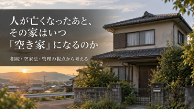 人が亡くなったあと、その家はいつ空き家になるのか
