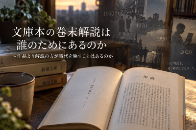 文庫本の巻末解説は誰のためにあるのか~作品より解説の方が時代を映すことはあるのか