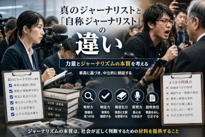 真のジャーナリストと「自称ジャーナリスト」は何が違うのか~肩書ではなく、取材・検証・質問・訂正の力量から考える