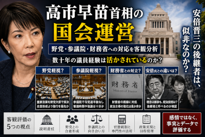 高市早苗首相の国会運営を客観的に検証する～野党・参議院・財務官僚との向き合い方から見える政治的力量