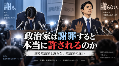 政治家は謝罪すると本当に許されるのか～謝る政治家と謝らない政治家の違い