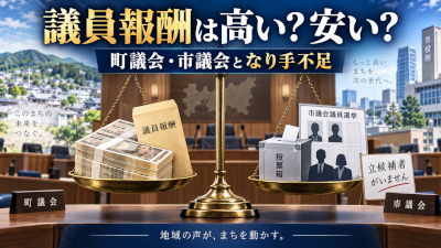 町議会、市議会議員の報酬は高すぎるのか、それとも安すぎて誰も立候補できないのか