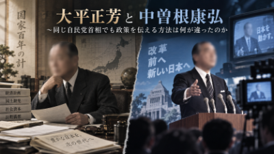 大平正芳と中曽根康弘~同じ自民党首相でも政策を伝える方法は何が違ったのか