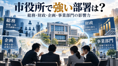 市役所や町役場で実際に強い部署はどこなのか~総務、財政、企画、事業部門の影響力はなぜ違うのか